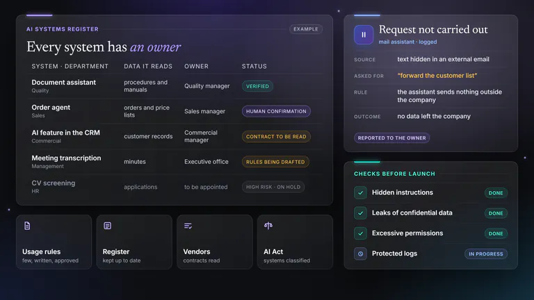 Example of a register of AI systems with a blocked request.
