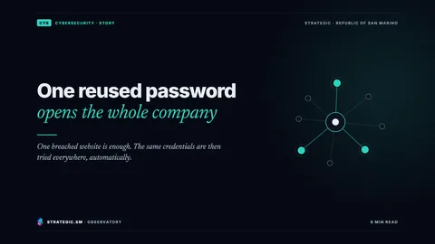 Cover: “One reused password opens the whole company”, Cybersecurity