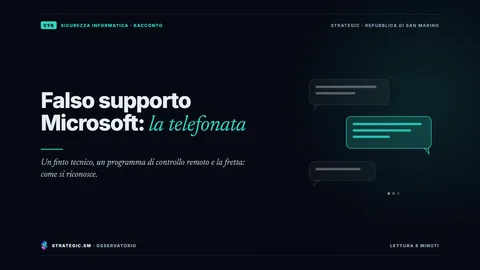 Copertina: «Falso supporto Microsoft: la telefonata», Sicurezza informatica