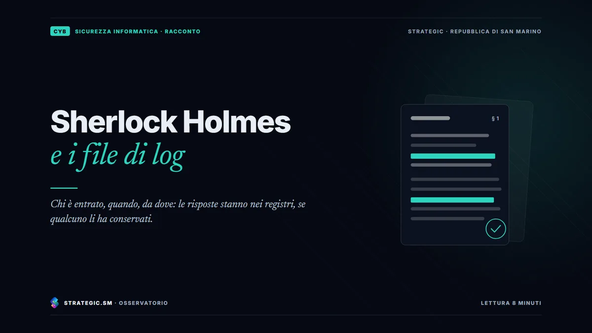 Copertina: «Sherlock Holmes e i file di log», Sicurezza informatica