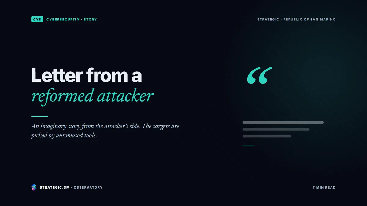 Cover: “Letter from a reformed attacker”, Cybersecurity