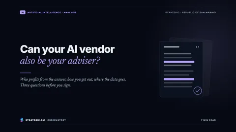 Cover: “Can your AI vendor also be your adviser?”, Artificial intelligence