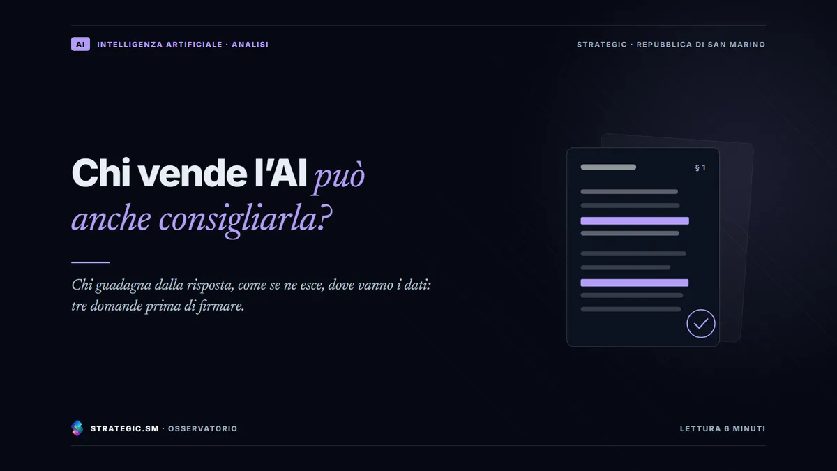 Copertina: «Chi vende l’AI può anche consigliarla?», Intelligenza artificiale