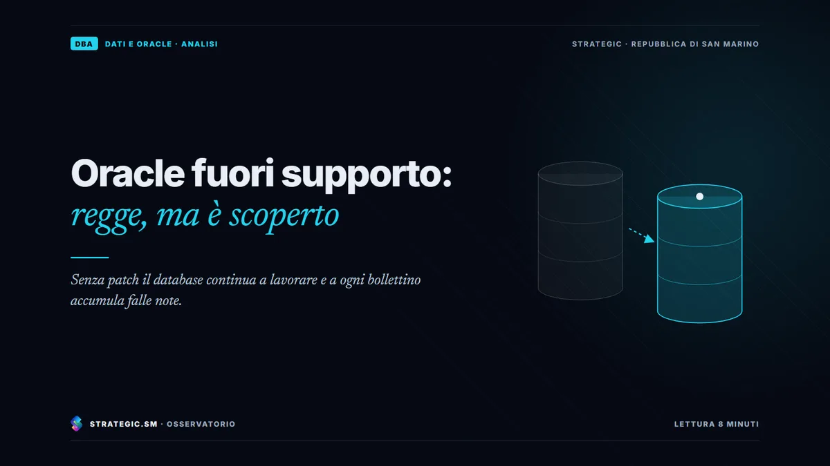 Copertina: «Oracle fuori supporto: regge, ma è scoperto», Dati e Oracle