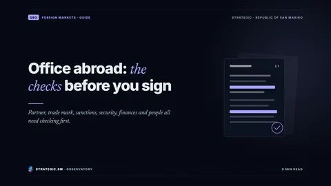 Cover: “Office abroad: the checks before you sign”, Foreign markets