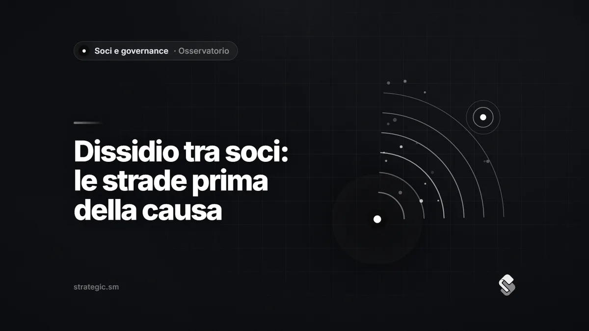 Dissidio tra soci: mediazione, uscita negoziata e arbitrato prima del tribunale