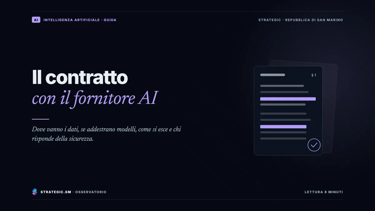 Copertina: «Il contratto con il fornitore AI», Intelligenza artificiale