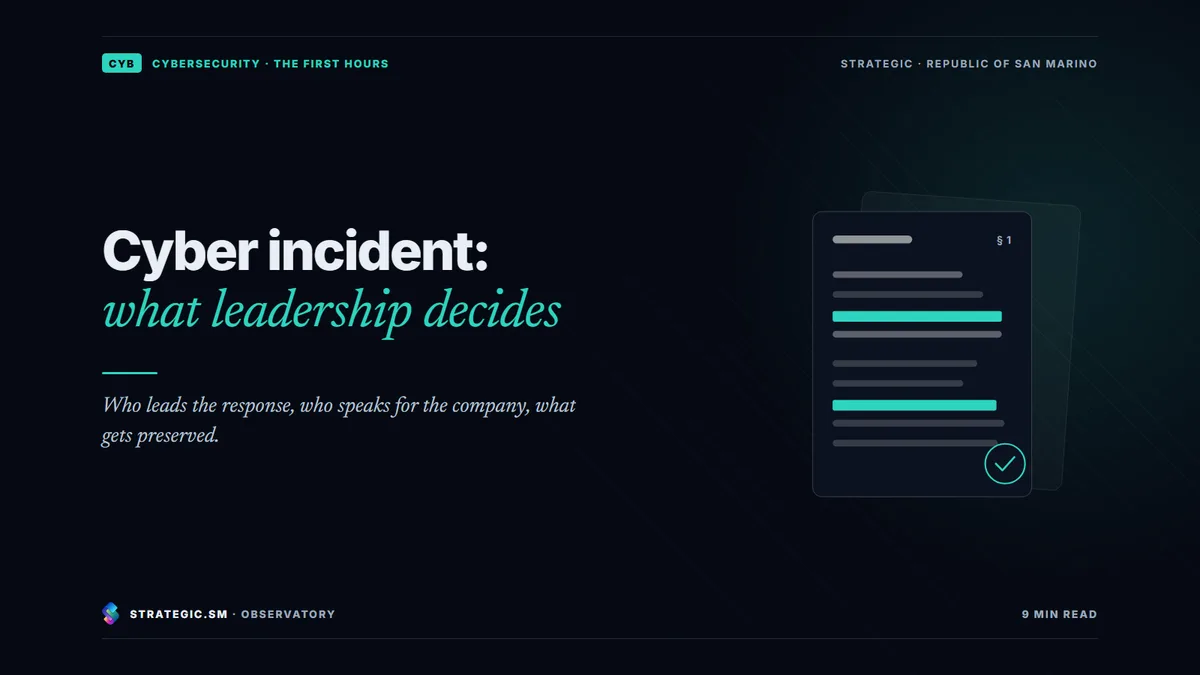 Cover: “Cyber incident: what leadership decides”, Cybersecurity