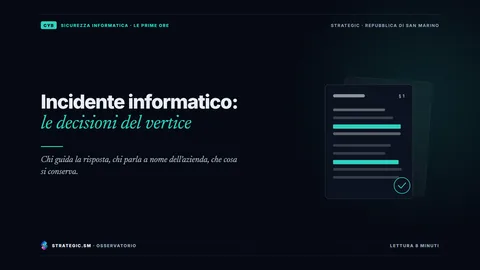 Copertina: «Incidente informatico: le decisioni del vertice», Sicurezza informatica
