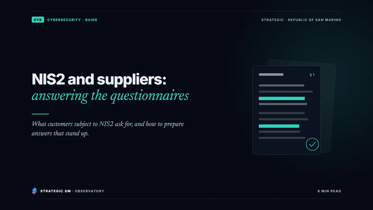 Cover: “NIS2 and suppliers: answering the questionnaires”, Cybersecurity