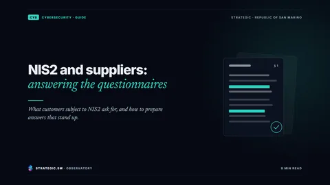 Cover: “NIS2 and suppliers: answering the questionnaires”, Cybersecurity