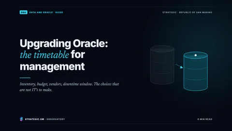 Cover: “Upgrading Oracle: the timetable for management”, Data and Oracle