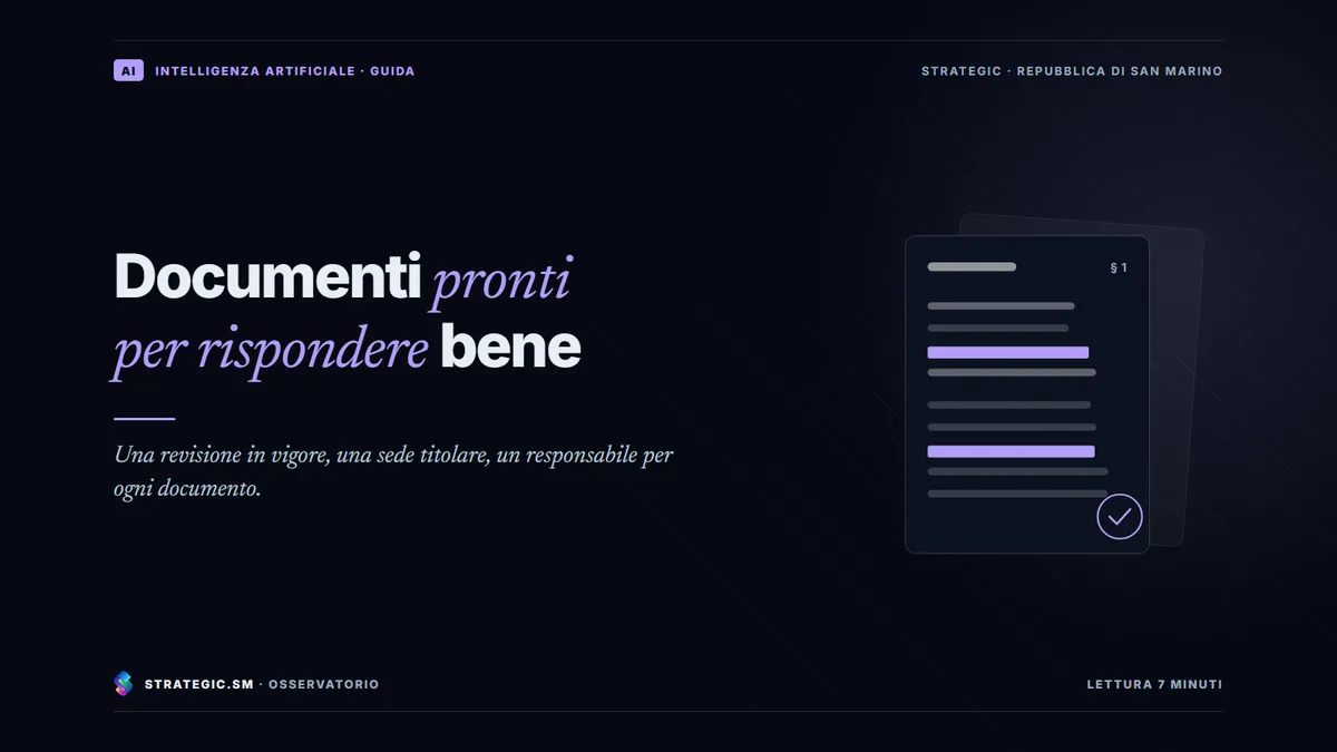 Copertina: «Documenti pronti per rispondere bene», Intelligenza artificiale