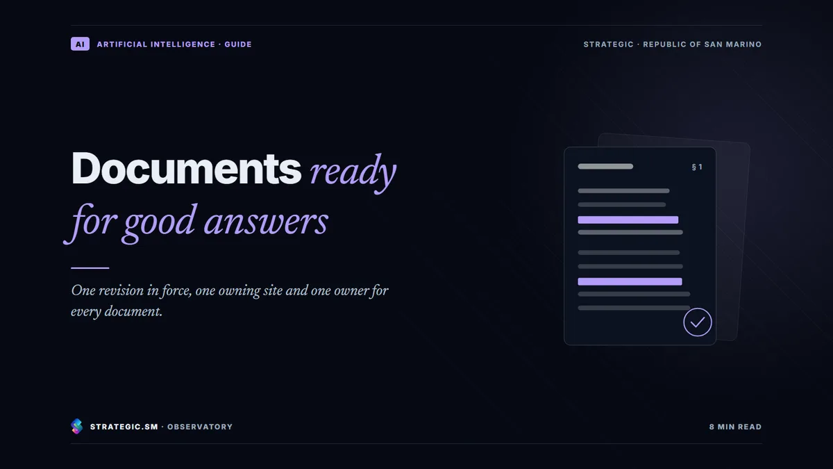 Cover: “Documents ready for good answers”, Artificial intelligence