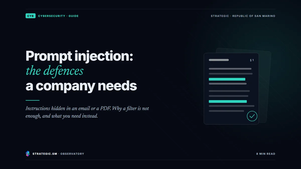 Cover: “Prompt injection: the defences a company needs”, Cybersecurity