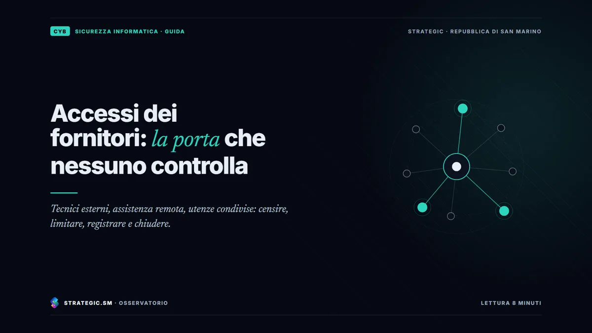 Copertina: «Accessi dei fornitori: la porta che nessuno controlla», Sicurezza informatica