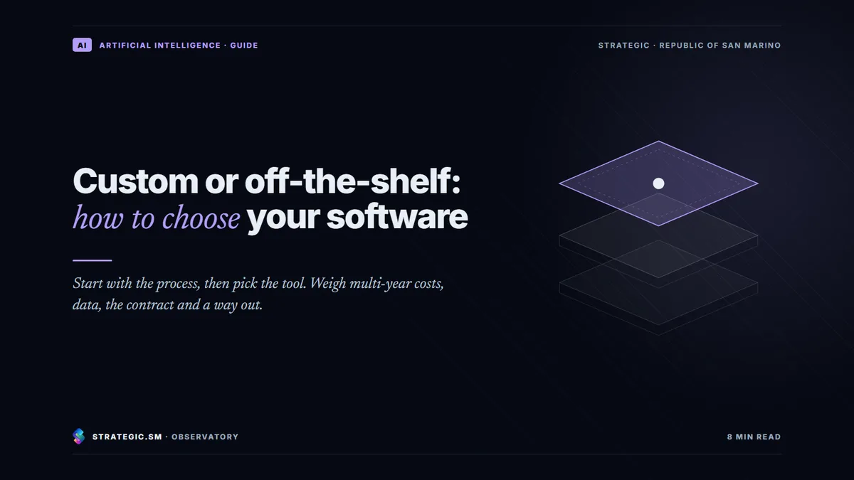 Cover: “Custom or off-the-shelf: how to choose your software”, Artificial intelligence
