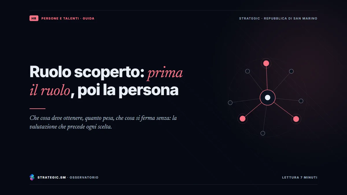 Copertina: «Ruolo scoperto: prima il ruolo, poi la persona», Persone e talenti