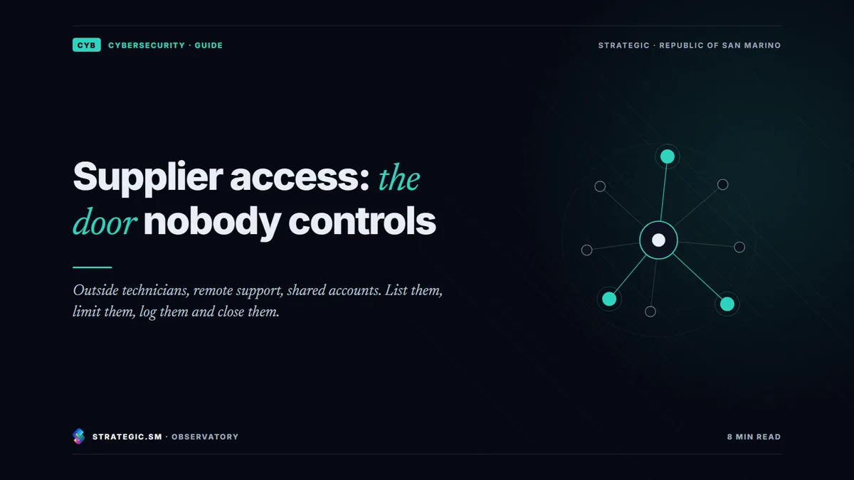 Cover: “Supplier access: the door nobody controls”, Cybersecurity