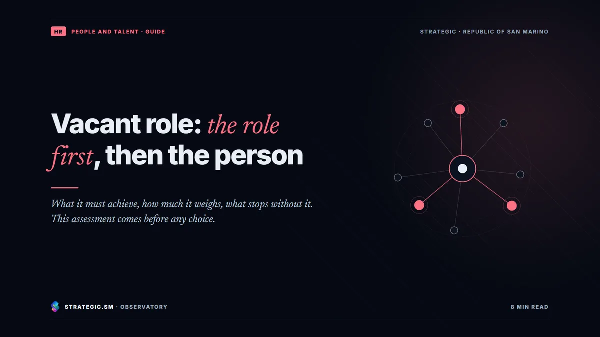 Cover: “Vacant role: the role first, then the person”, People and talent